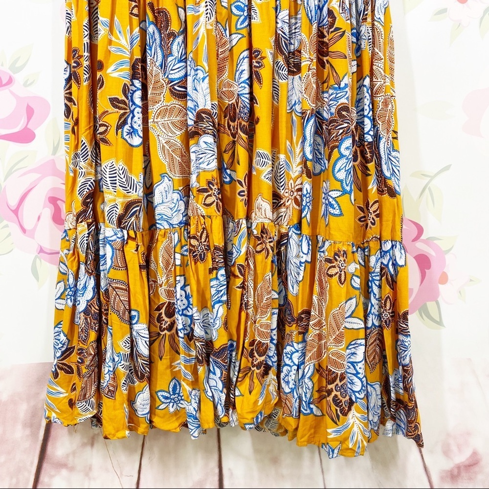 NEW Abel The Label Mango Magic Yellow Floral Boho Maxi Dress XS - Picture 4 of 14